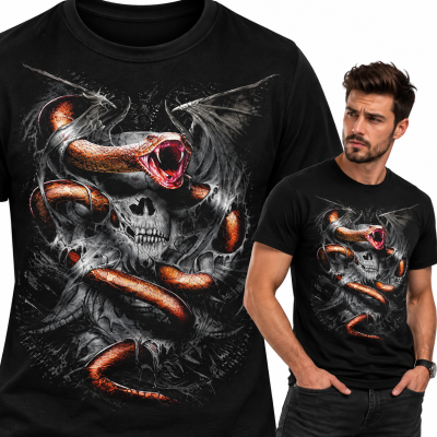 KOSZULKA HORROR SKULL SNAKE